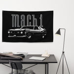 1971 Mustang Mach 1 Fastback 429 Super Cobra Jet Black Muscle Car Classic Cars Driver Garage Office Man Cave Banner Flag 34.5" x 56"