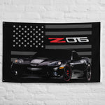 Black Corvette C6 Z06 Vette Driver Car Club Custom Garage Office Man Cave Banner Flag 34.5" x 56"