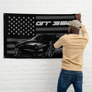 Mustang GT350 Driver Custom Graphic Tee American Stang Car Club Garage Office Man Cave Banner Flag 34.5" x 56"