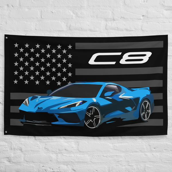 Rapid Blue Corvette C8 Mid-Engine Vette Street Race Car Club