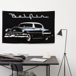 1954 Chevy Bel Air Black Antique Car Collector Cars Garage Office Man Cave Banner Flag 34.5" x 56"