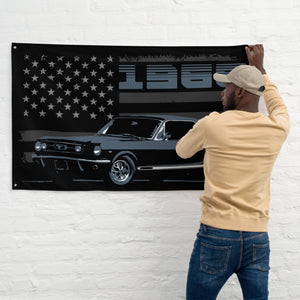 1966 Mustang GT Coupe American Classic Car Collector Cars Nostalgia Garage Office Man Cave Banner Flag 34.5" x 56"