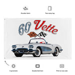 1960 Corvette Convertible C1 American Classic Car Garage Office Man Cave Banner Flag 34.5" x 56"
