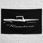 1957 Ford Ranchero Silhouette Outline Art Classic Car Club Custom Garage Office Man Cave Banner Flag 34.5" x 56"