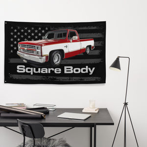 1987 Chevrolet Silverado Square Body Vintage C10 K10 1500 Pickup Truck Garage Office Man Cave Banner Flag 34.5" x 56"