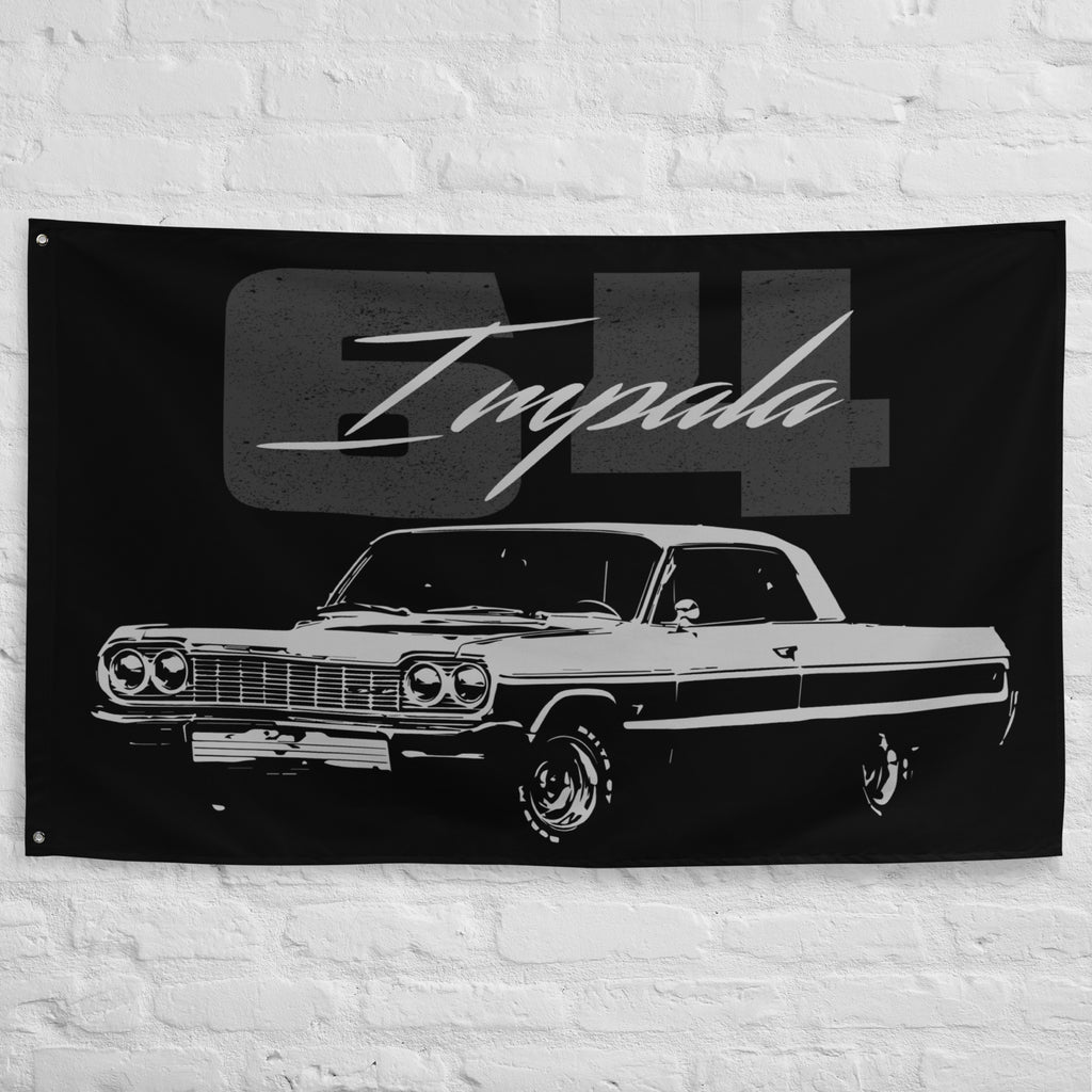 1964 Chevy Impala American Classic Car Custom Garage Office Man Cave Banner Flag 34.5" x 56"