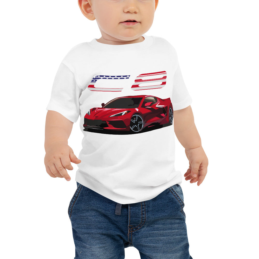 2020 2021 Corvette C8 Patriotic Baby Jersey Short Sleeve Tee