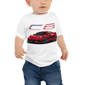 2020 2021 Corvette C8 Patriotic Baby Jersey Short Sleeve Tee
