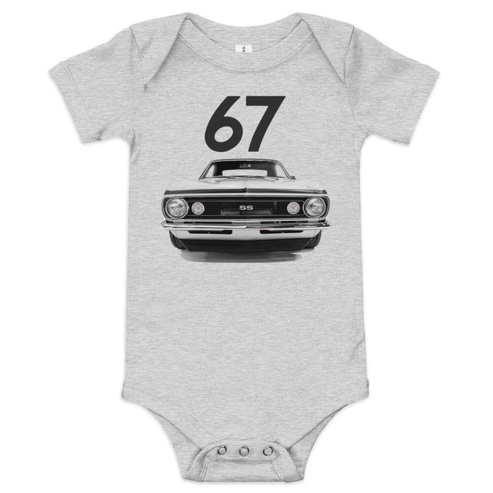 1967 Camaro SS Super Sport Front Grille American Muscle car Owner Gift Hot Rod Drag Racing Cars Baby short sleeve one piece