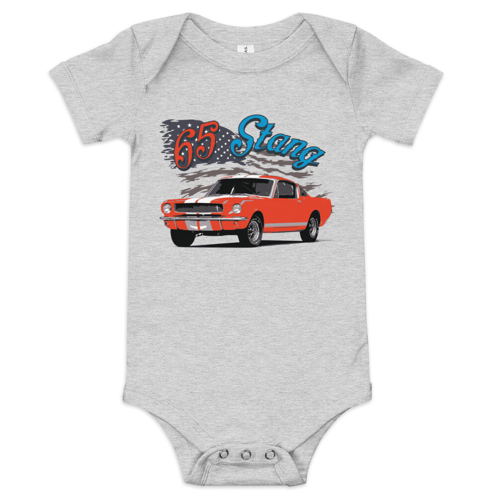 1965 Mustang Fastback American Classic Car Nostalgia Baby short sleeve one piece