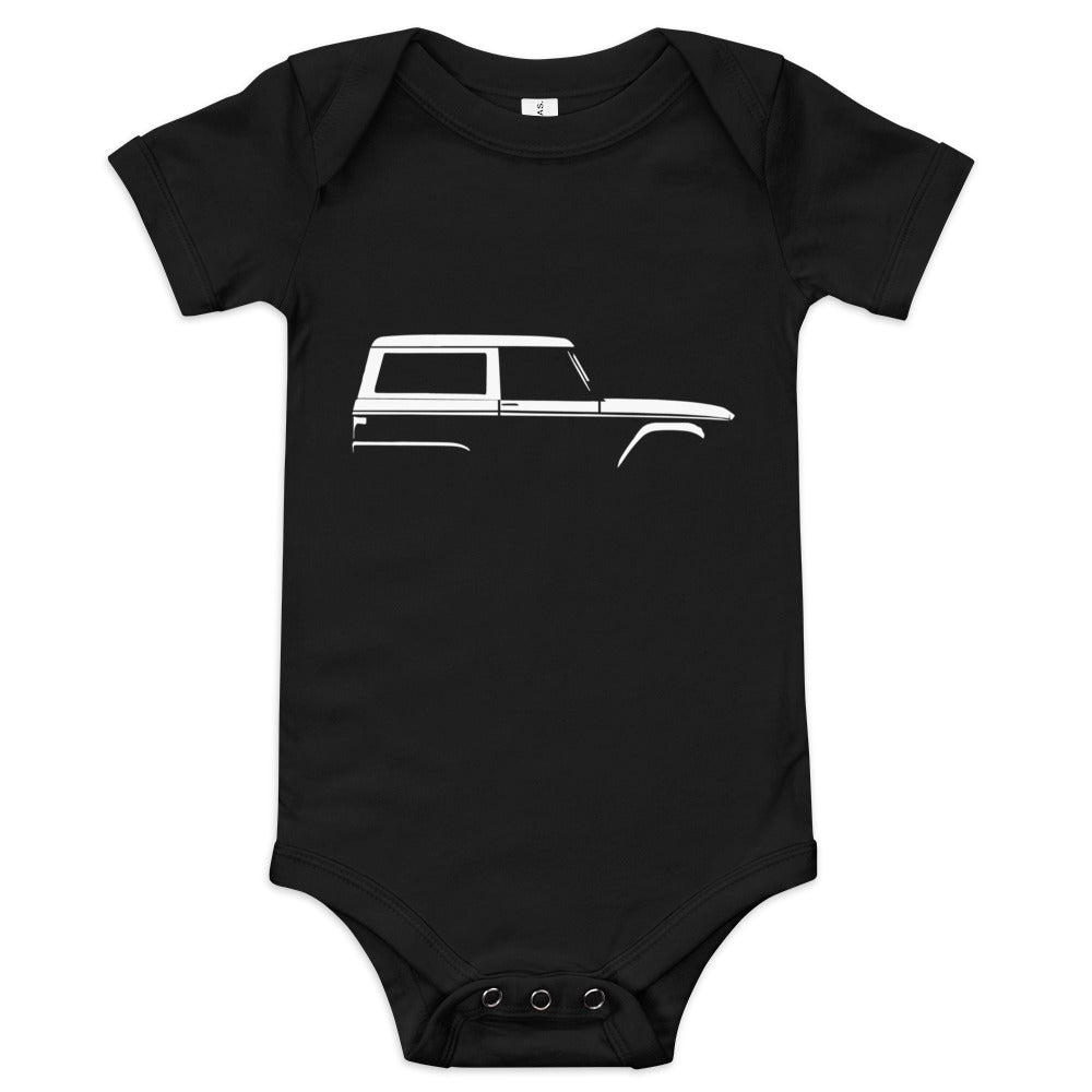 1966 Bronco Silhouette Vintage Truck SUV Off-road 4x4 Adventure Baby short sleeve one piece