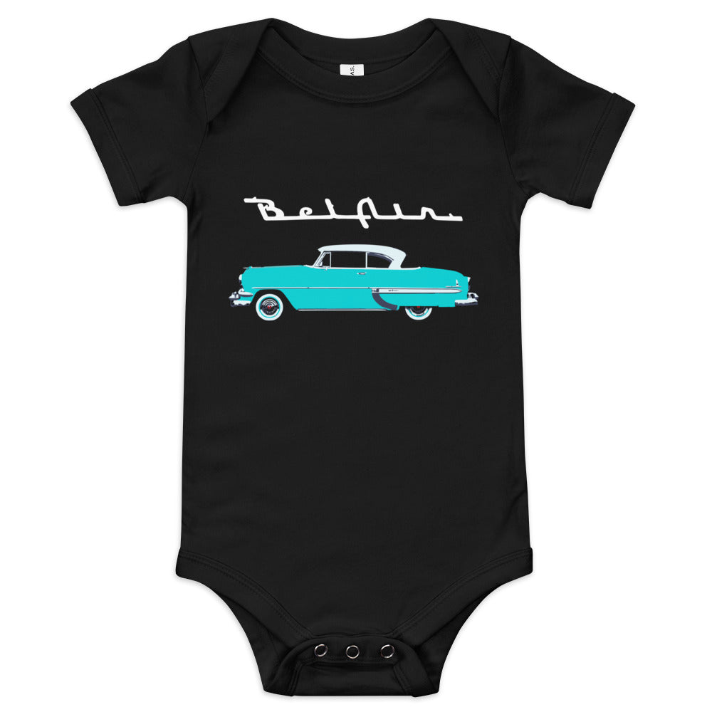 1954 Chevy Bel Air Turquoise Antique Classic Car Collector Cars Baby short sleeve one piece
