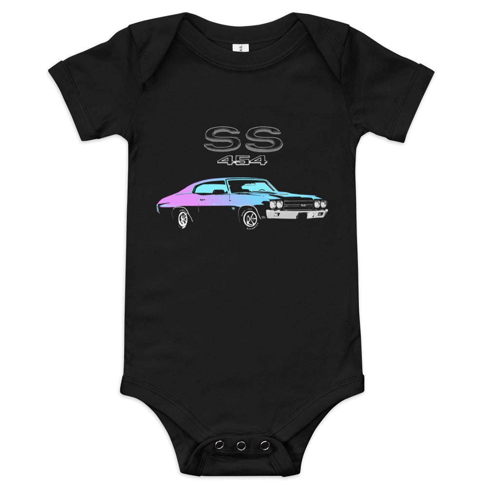 1970 Chevy Chevelle 454 SS LS6 Miami Nights Edition Muscle Car Owner Baby short sleeve one piece