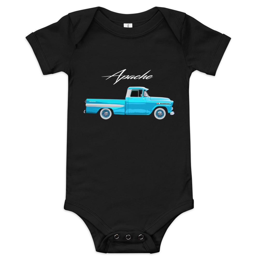 1959 Chevy Apache 31 Fleetside Antique Pickup Truck Baby short sleeve one piece