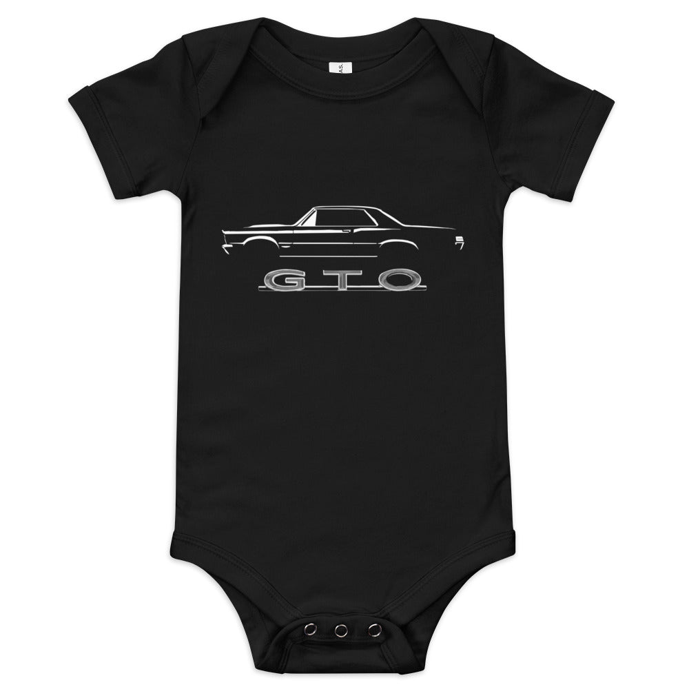 1965 GTO Muscle Car Silhouette Emblem Classic Car Collector Club Custom Baby short sleeve one piece