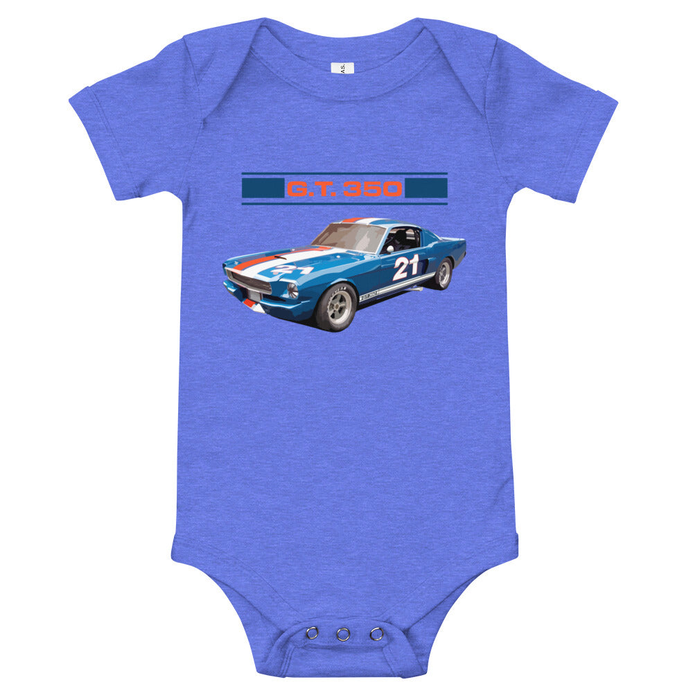 Shelby GT350H Mustang Vintage Race Car Muscle Cars Collector Baby short sleeve one piece