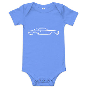 First Generation Chevy Camaro Line Art Custom Classic Car Club Muscle Cars Baby short sleeve one piece