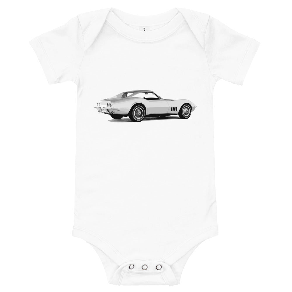 1968 Corvette Coupe Classic Cars Collector Car Baby short sleeve one piece
