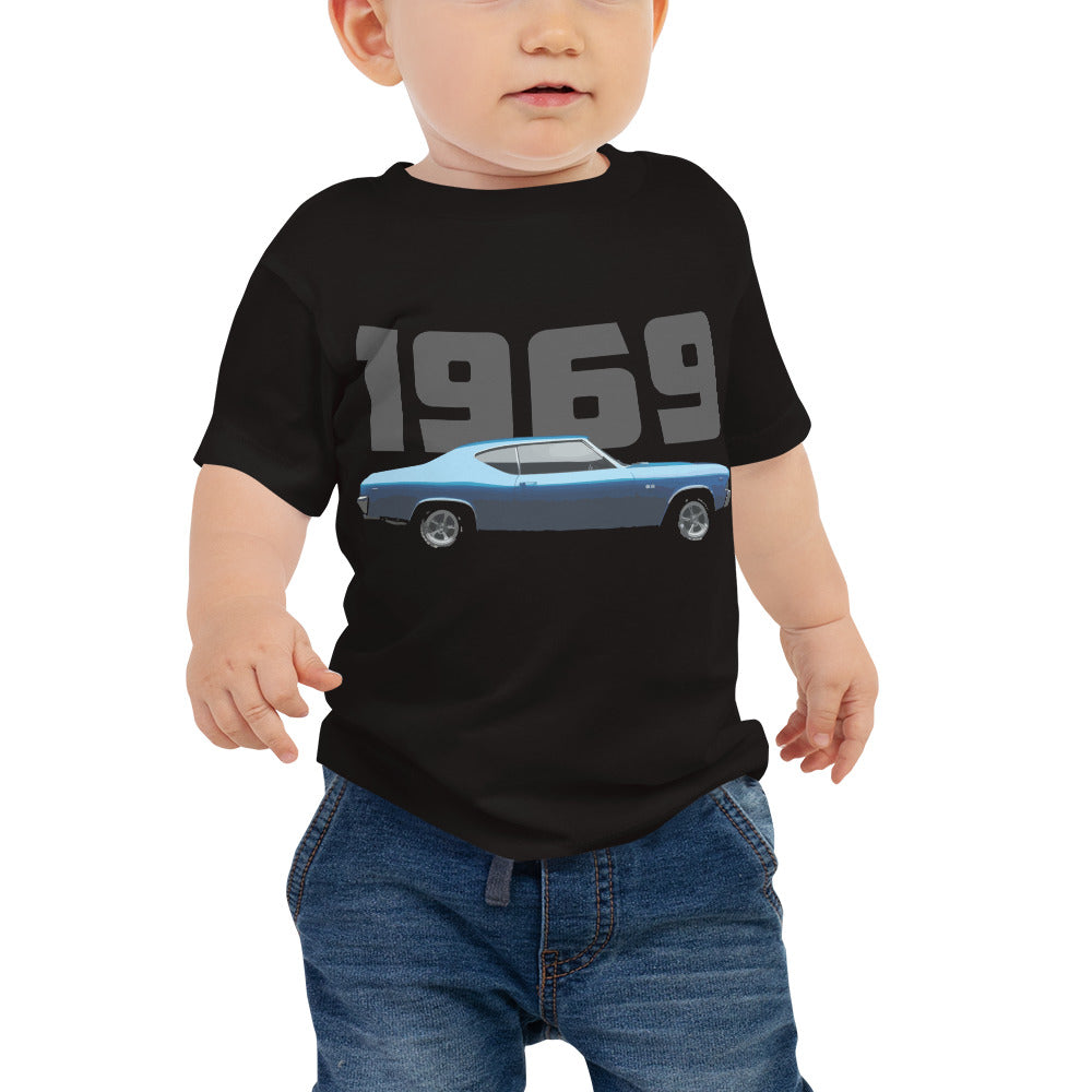 1969 Chevy 69 Chevelle American Muscle Car Classic Cars Baby shirt Jersey Short Sleeve Tee 6 - 24 months