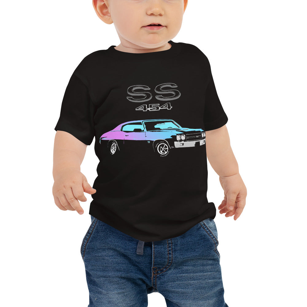 1970 Chevy Chevelle 454 SS LS6 Miami Nights Edition Muscle Car Owner Baby Jersey Short Sleeve Tee