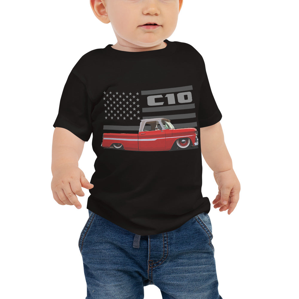 1964 Chevy C10 Red Antique Pickup Truck Collector Gift Baby Jersey Short Sleeve Tee