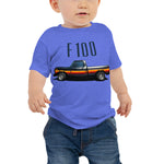 1979 Ford F100 Custom Pickup Truck Retro Baby Jersey Short Sleeve Tee