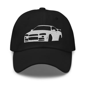 GT-R R34 Skyline GTR JDM Enthusiasts Custom Design Embroidered Dad hat