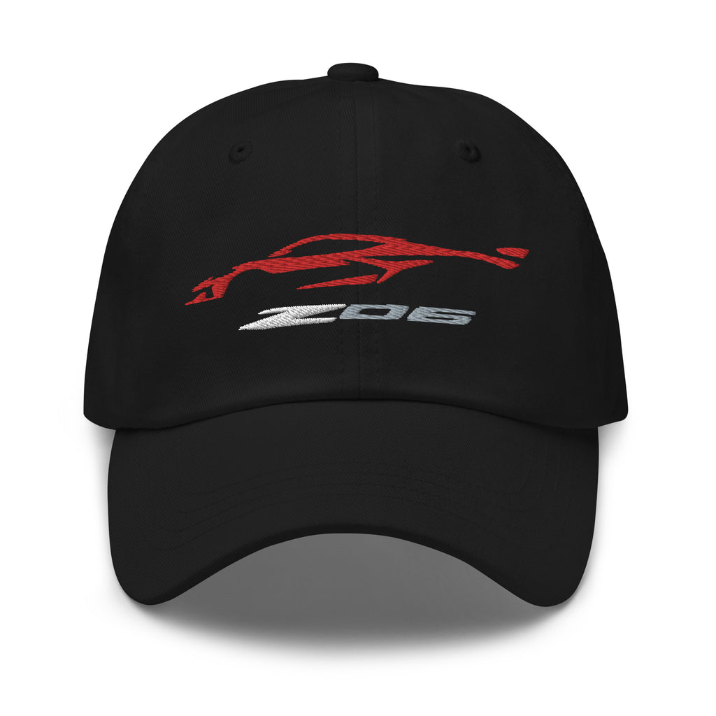 2023 Corvette Z06 C8 Torch Red Vette Silhouette Custom Dad hat