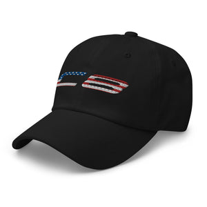 C8 Corvette Owner Gift Patriotic American Flag Text Dad Hat