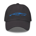 2023 Corvette C8 Outline Silhouette Rapid Blue 8th Gen Mid Engine Vette Gift Dad hat