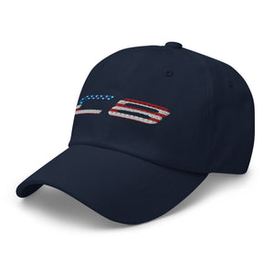 C8 Corvette Owner Gift Patriotic American Flag Text Dad Hat