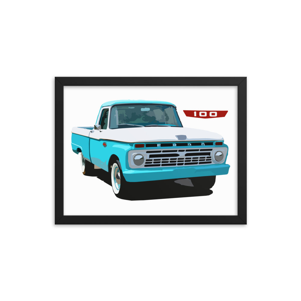 1966 Ford F100 Pickup Antique Truck Framed poster