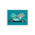 Antique Corvette C1 Classic Car Owner Gift Framed poster
