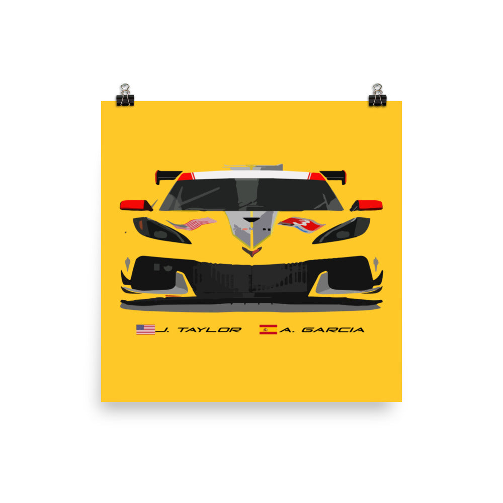 2021 Corvette C8.R IMSA Jordan Taylor Antonio Garcia Poster