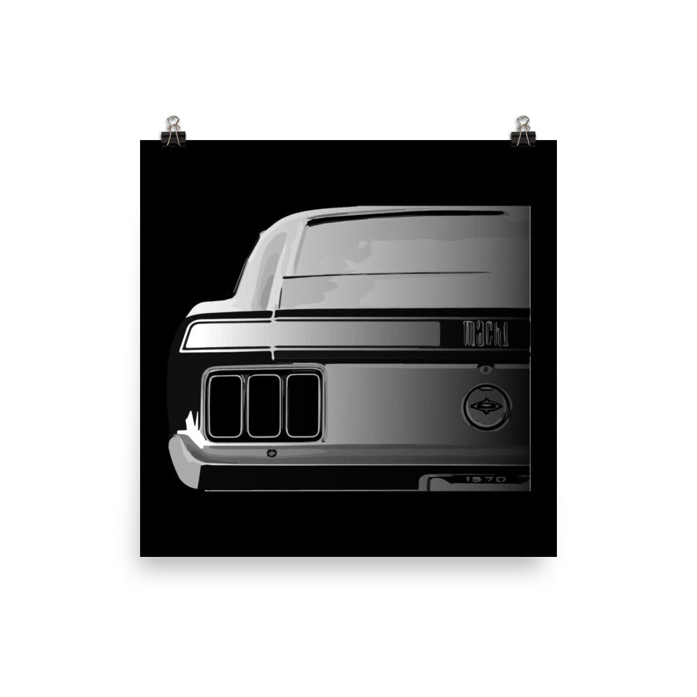 1970 Mustang Mach 1 Rear Poster | Racing Roots