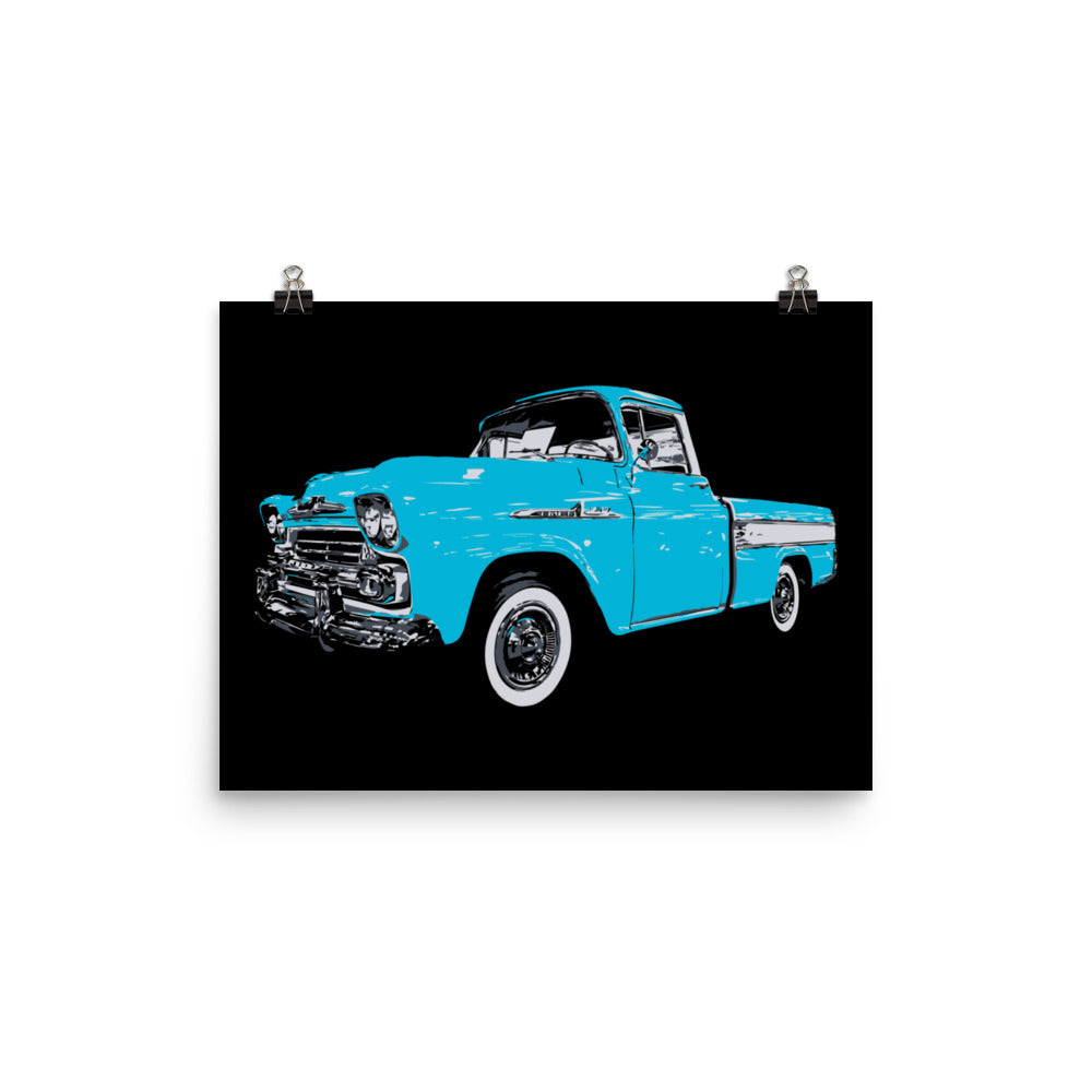 1958 Chevy Cameo 3100 Apache Truck Poster 12 x 16
