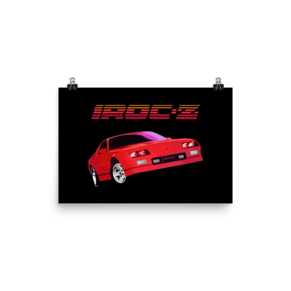 80s Red Chevy Camaro IROC-Z Poster