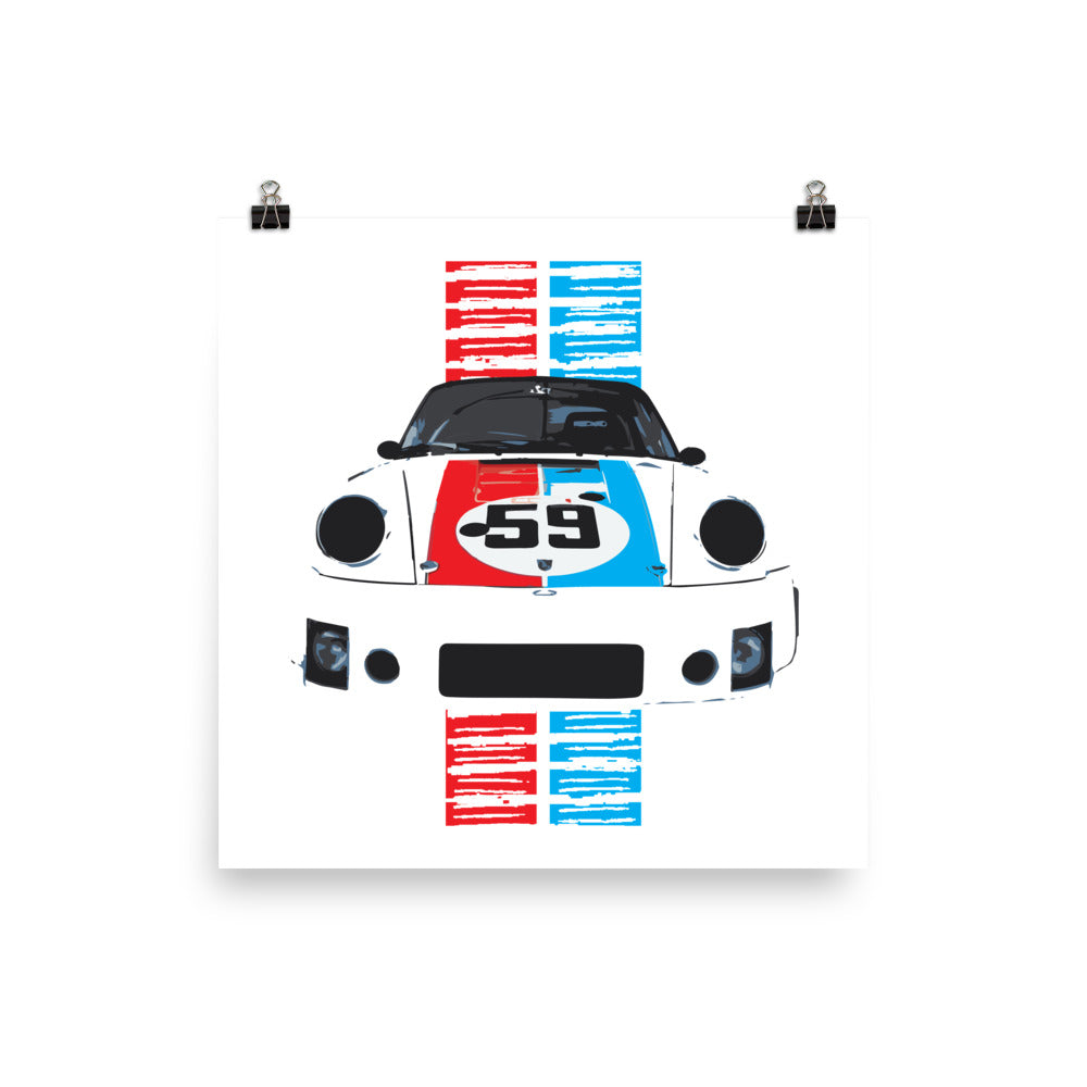 Vintage Brumos 911 RSR Race Car #59 Poster