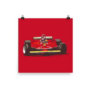 Gilles Villeneuve F1 Race Car Poster
