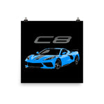 2020 Corvette C8 Rapid Blue Poster
