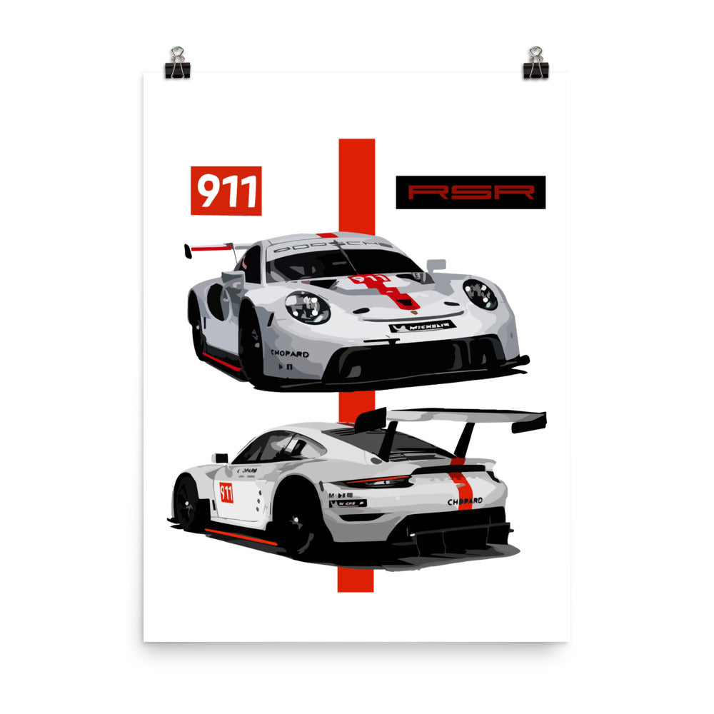 2020 911 RSR IMSA Race Car Poster | Racing Roots