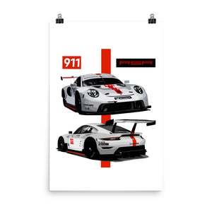 2020 911 RSR IMSA Race Car Poster