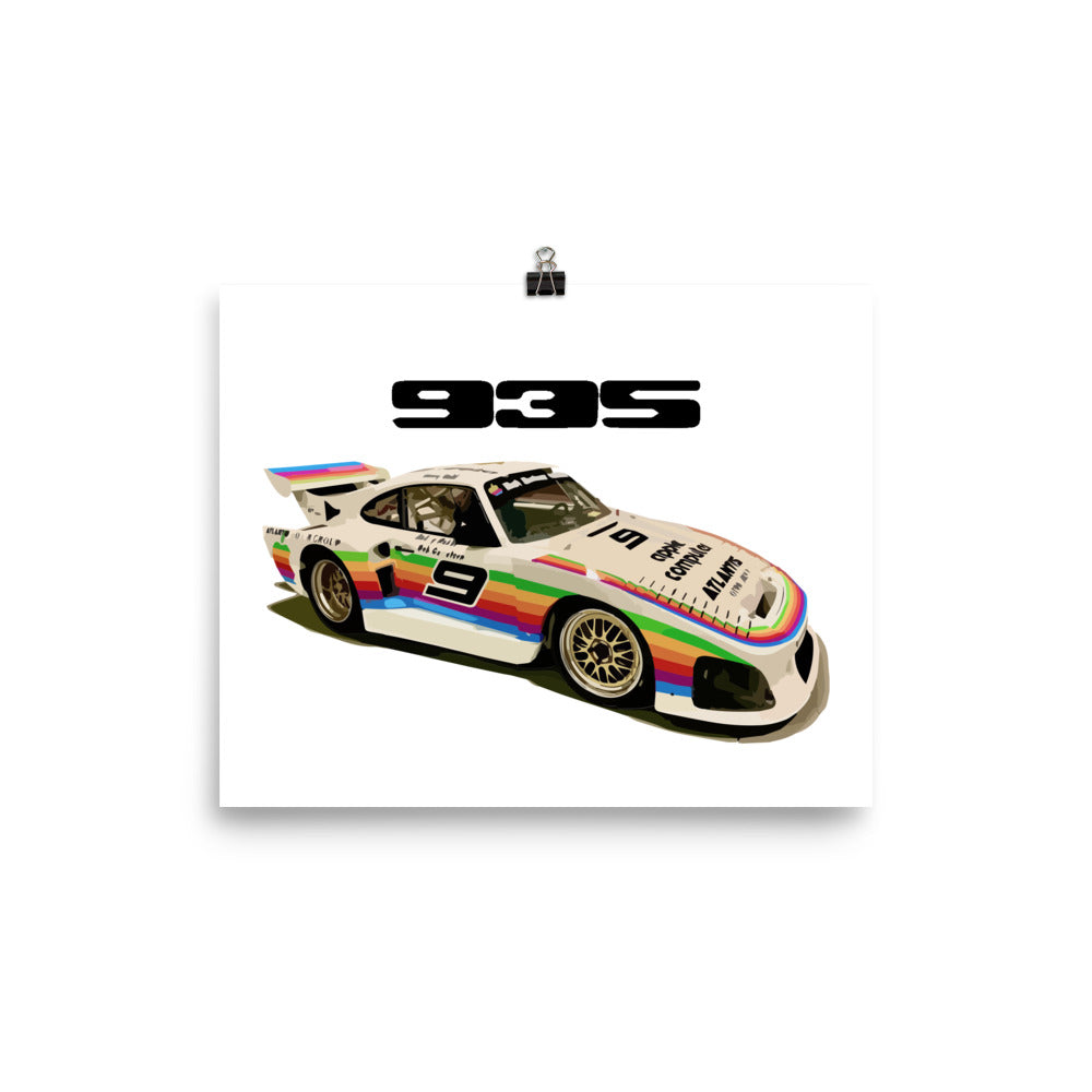 Retro Apple 935 Race Car Poster 8" x 10"