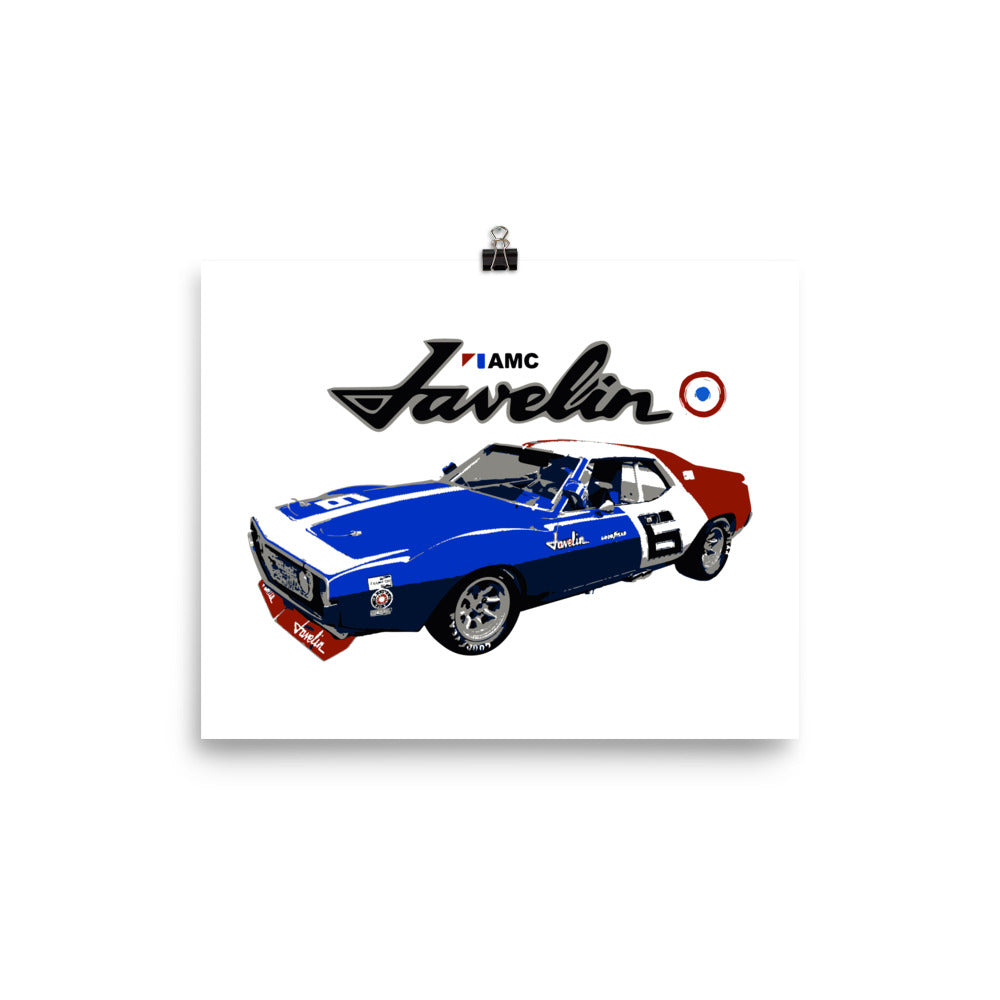 1971 AMC Javelin Race Car Poster 8" x 10"