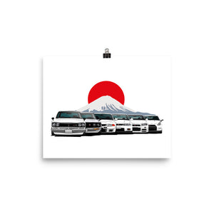 Skyline GT-R Generations JDM Poster 8" x 10"