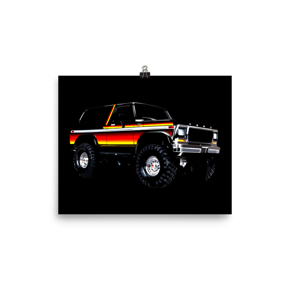 Retro 1979 Bronco Sunset Poster 8" x 10"