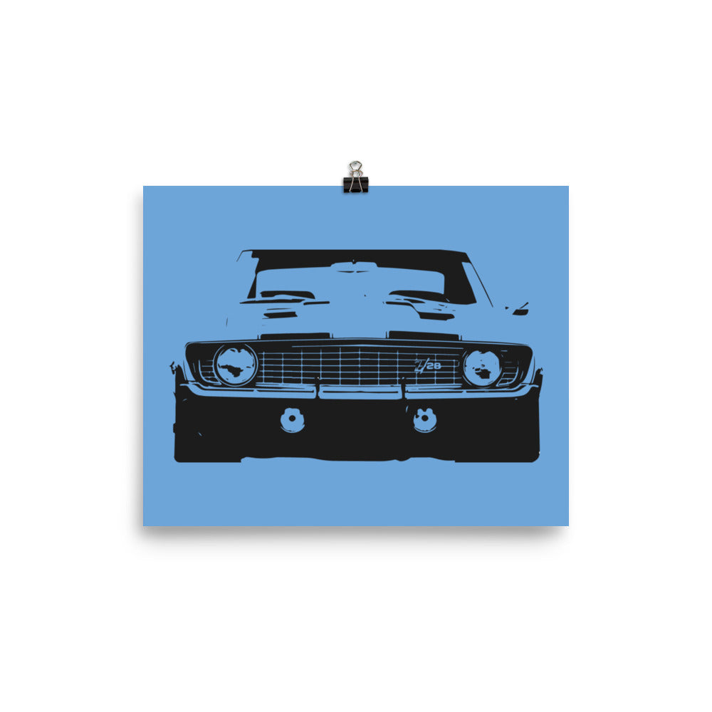 Vintage Chevy Camaro Z/28 Front Poster 8" x 10"