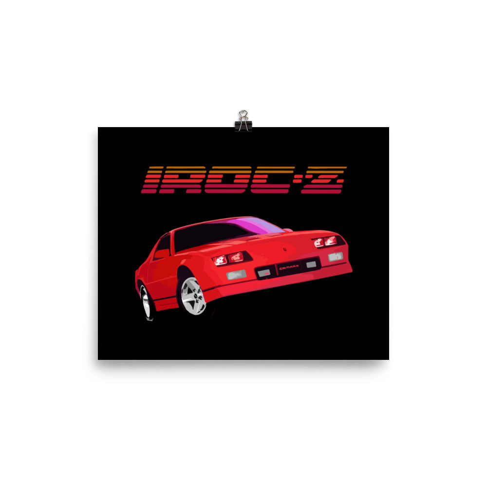 80s Red Camaro IROC-Z Poster 8 x 10