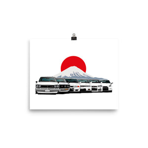 Datsun Nissan Skyline GT-R Generations Poster