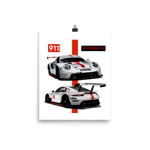 2020 911 RSR IMSA Race Car Poster